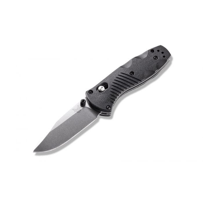 Benchmade Mini Barrage 585 Plain Edge 2.91" Drop-Point Satin Finish Black Handle Pocket Knife