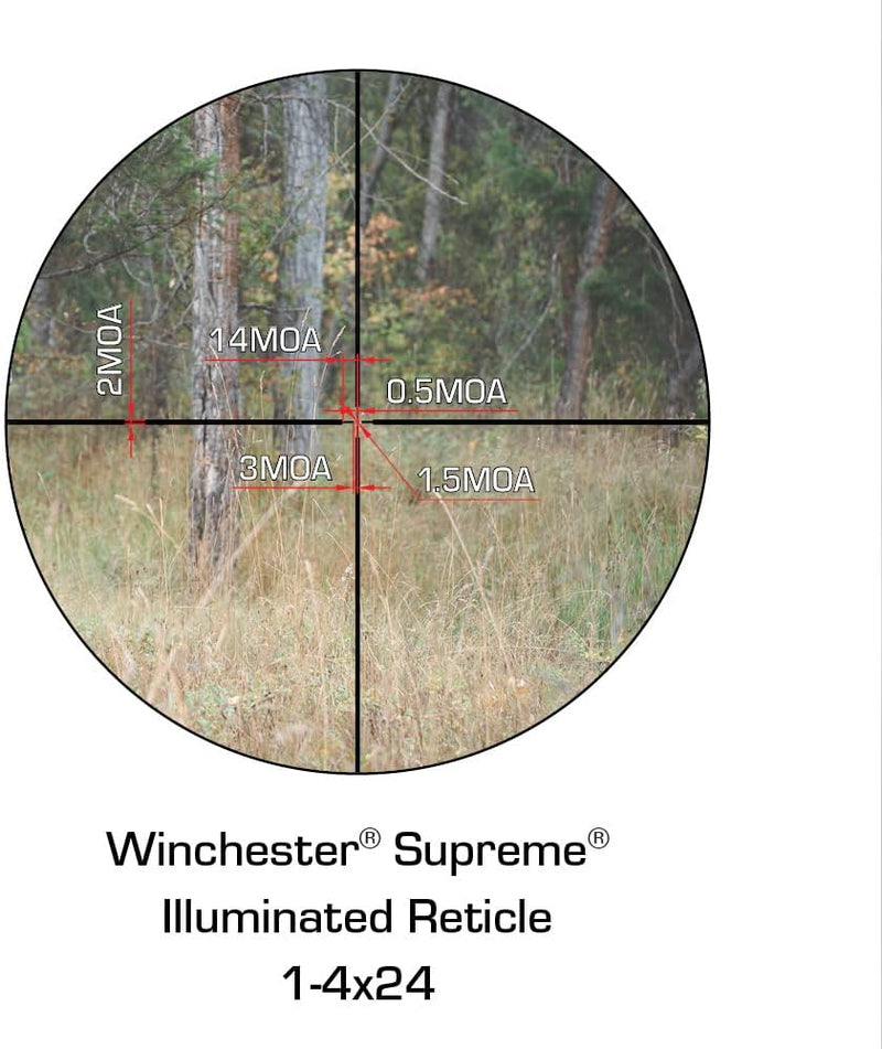 Winchester Supreme 1-4x24mm IR Illuminated Reticle SFP Riflescope (1-4x24IR)