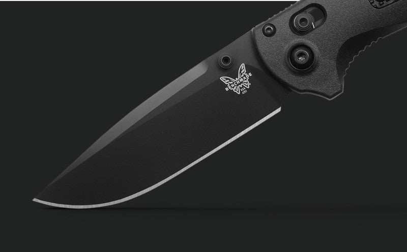 Benchmade Redoubt Black Grivory 3.55" Plain Edge Drop-Point Folding Pocket Knife (430BK-02)