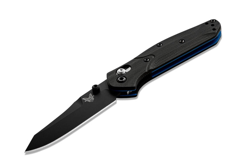 Benchmade Mini Osborne 945BK-1 CPM-S30V (58-60) 2.92" Plain Edge Pocket Knife with Benchmade Blue Lube Lubricant for knives 37ml 1.25fl oz (Made in USA)