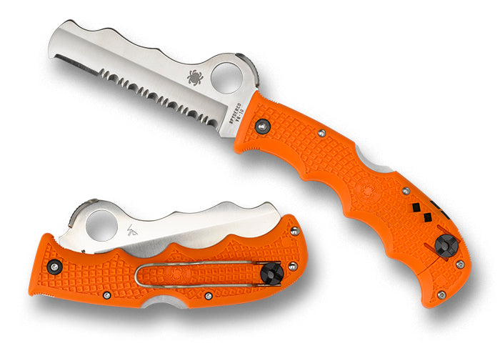 Spyderco Assist Lightweight Orange 3.68" CombinationEdge Folding Pocket Knife (C79PSOR)
