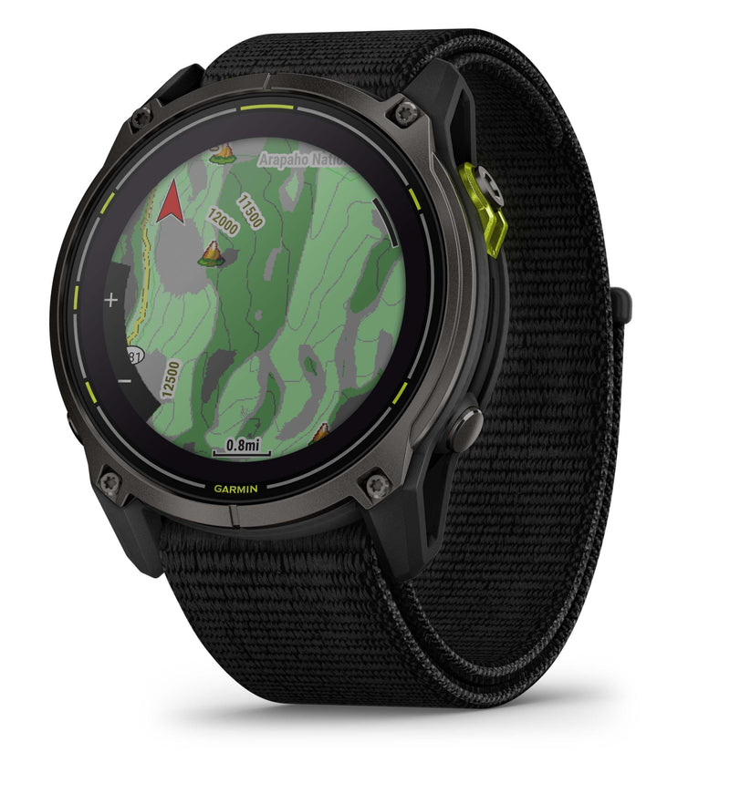Garmin Enduro 3 - 51 mm, Solar, Sapphire, Ultraperformance GPS Smartwatch, Carbon Gray DLC Titanium with Black UltraFit Nylon Strap Bundle (010-02751-00)