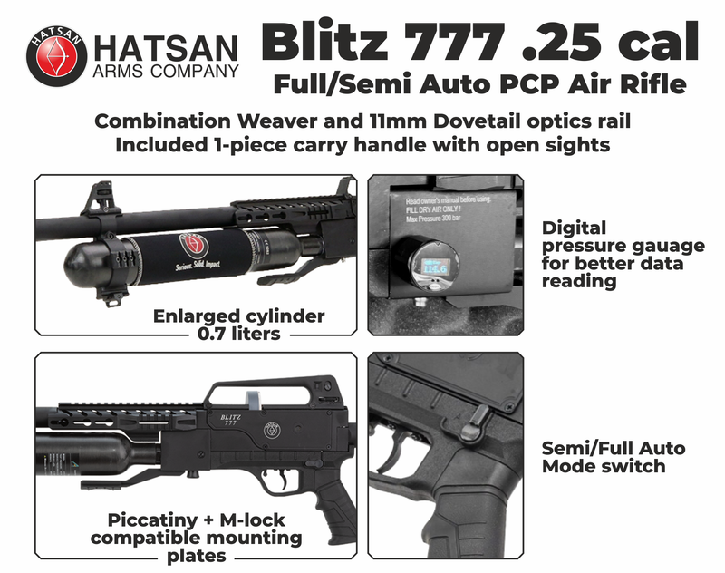 Hatsan Blitz 777 .25 Cal 1020 FPS 45 FPE PCP Air Rifle (HGBlitz725)