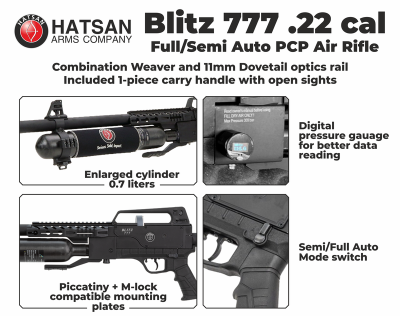 Hatsan Blitz 777 .22 Cal 1120 FPS 41 FPE PCP Air Rifle (HGBlitz722)