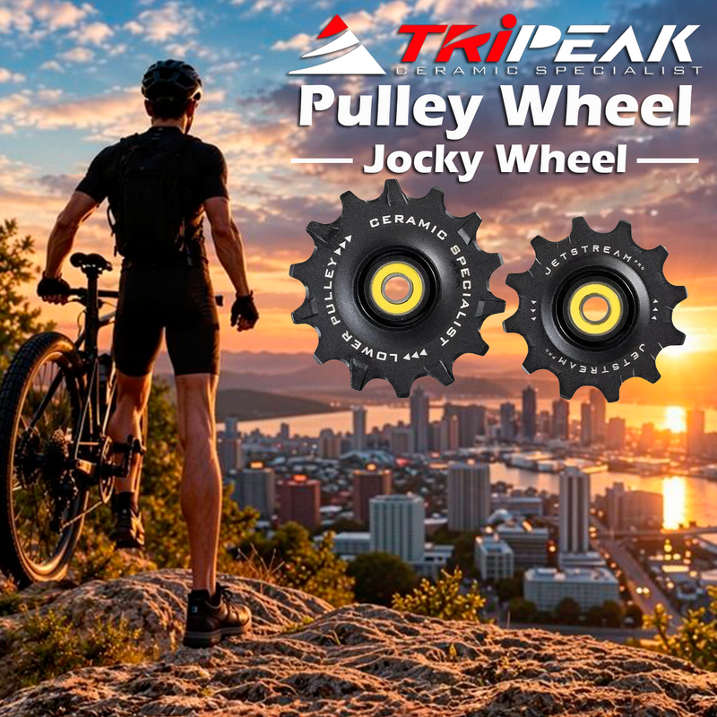 TriPeak Pulley Wheel Jocky Wheel for Shimano RD92xx/81xx/71xx (12s), 4 caps for DURA-ACE, 4 caps for ULTEGRA/105, 12/14T, Ceramic Bearing