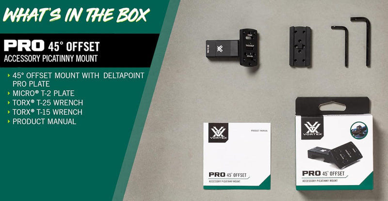 Vortex Optics Pro 45° Offset Accessory Picatinny Mount (45RDM-2)