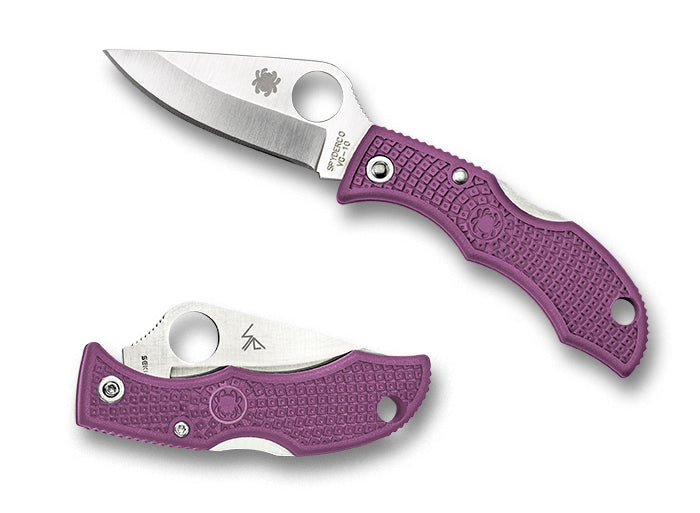 Spyderco Ladybug 3 Lightweight Purple FRN 1.9" VG-10 Plain Edge Folding Pocket Knife (LPRP3)