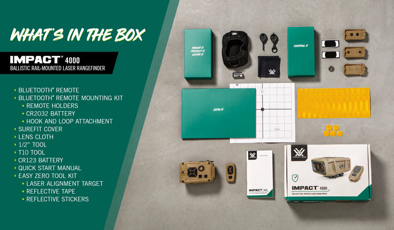 Vortex Optics Impact 4000 Ballistic Rail-Mounted Laser Rangefinder, Tan (LRF-IMP4000)