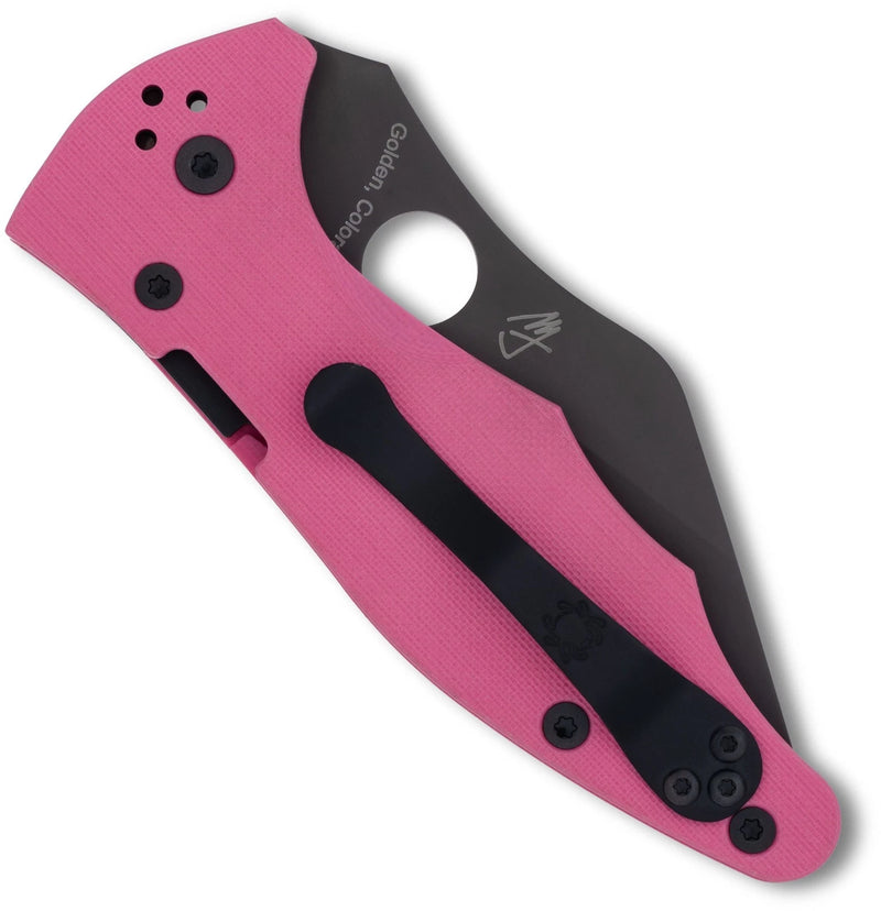 Spyderco Yojimbo 2 Pink G-10 Black Blade Sprint Run 3.2" Folding Pocket Knife (C85GPNBKP2)
