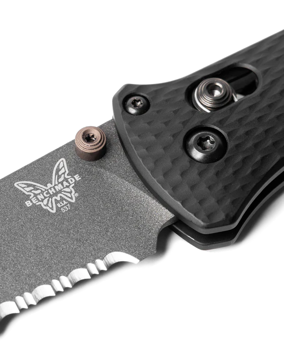 Benchmade 537SGY-03 Bailout Black Aluminum Serrated 3.38" Folding Pocket Knife