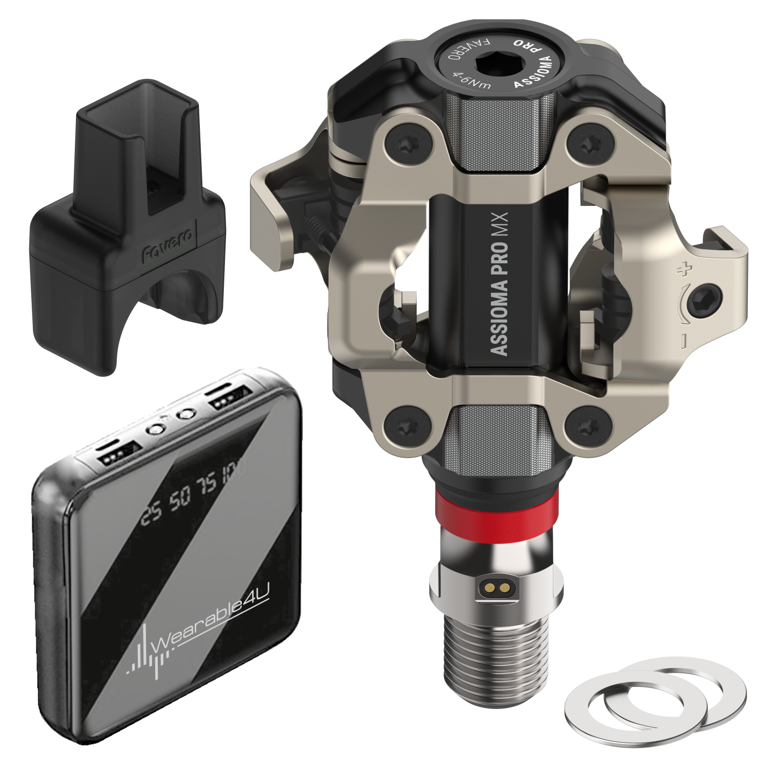 mtb pedal power meter Favero ASSIOMA PRO MX-UP Power Meter Bike Pedals with Power Bank Bundl –  Sports and Gadgets