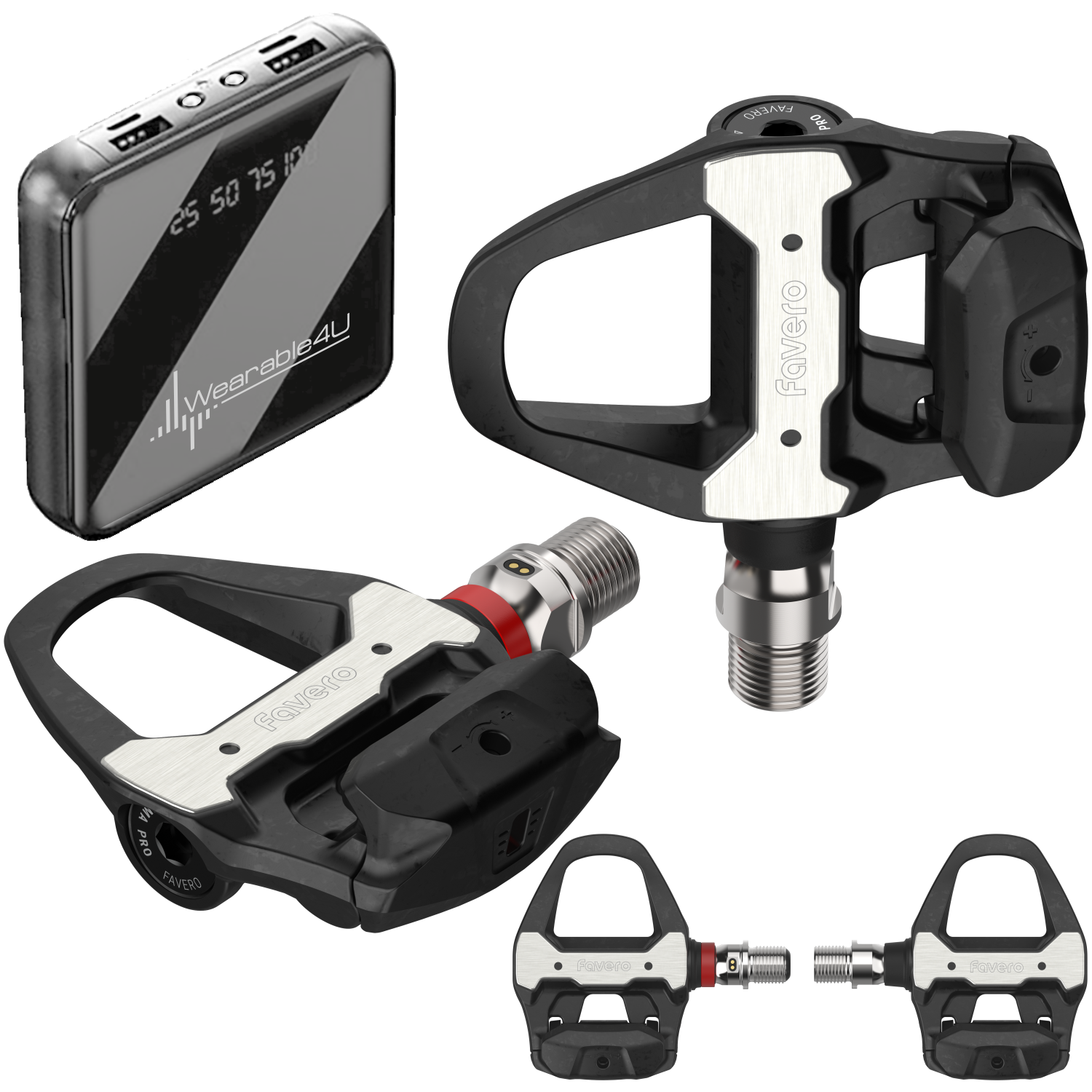 favero assioma pedal Favero Assioma PRO RS-1 Single Side Power Meter Pedals with Wearable4U PowerBank Bundle