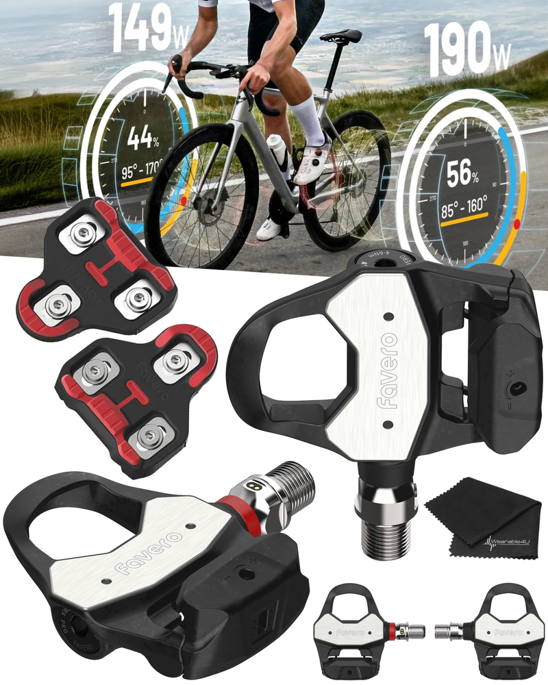 Favero Assioma PRO RL-1/RL-2 Power Meter Pedals with Look Keo Cleat Options | Wearable4U Bundle