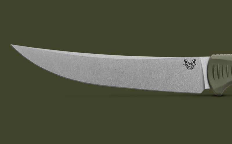 Benchmade Meatcrafter Dark Olive Santoprene 6.09" Fixed Knife (15500-04)