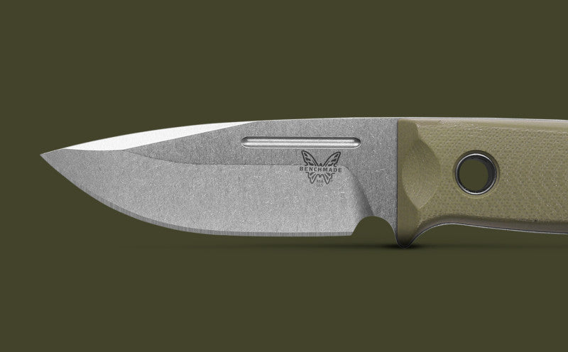 Benchmade 165-1 Mini Bushcrafter OD Green G10 Drop-Point CPM-S30V 3.38" Fixed Blade Knife