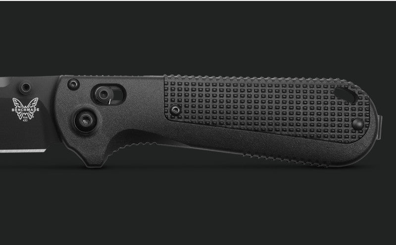 Benchmade Redoubt Black Grivory 3.55" Plain Edge Drop-Point Folding Pocket Knife (430BK-02)