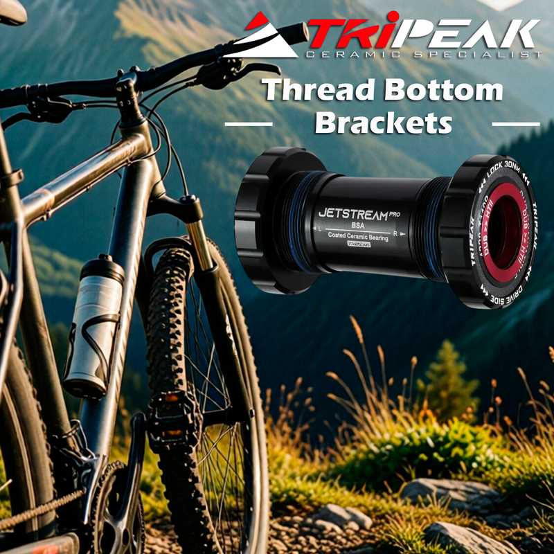 TriPeak Thread Bottom Brackets BSA, 3-in-1 Core System, Ceramic, Shimano Standard Tool Required