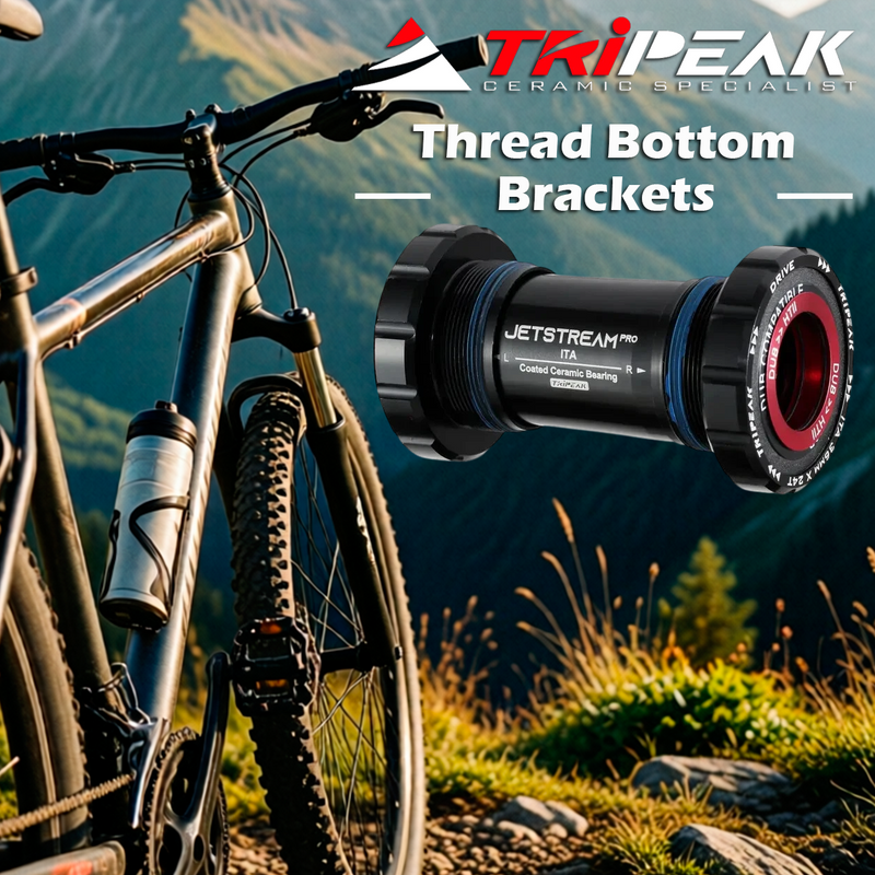 TriPeak Thread Bottom Brackets ITA, 3-in-1 core system, ceramic, Shimano Standard tool required