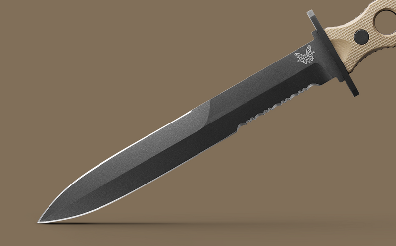 Benchmade 185SBK-1 Fixed Blade Serrated Edge G-10 Desert Tan 7.11" Knife