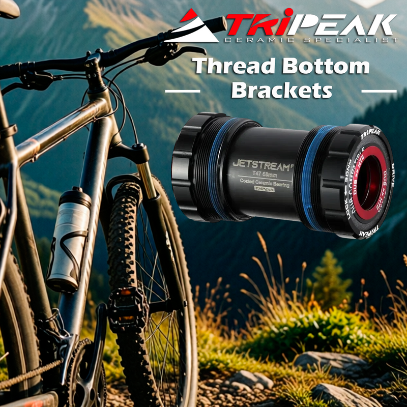 TriPeak Thread Bottom Brackets T47, 68/73mm (Road), 3-in-1 core system, ceramic, TRiPEAK Tool Required