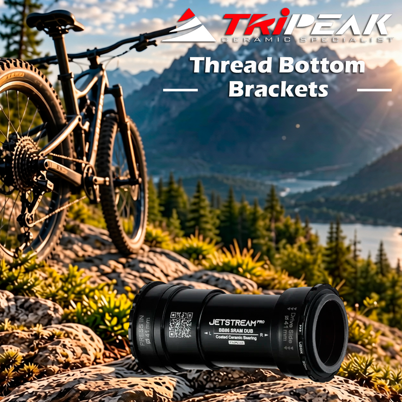TriPeak Thread Bottom Brackets BB86, SRAM DUB/ROTOR 3D+, ceramic, #39306*2 Drive Side, #39306*2 Non-Drive Side