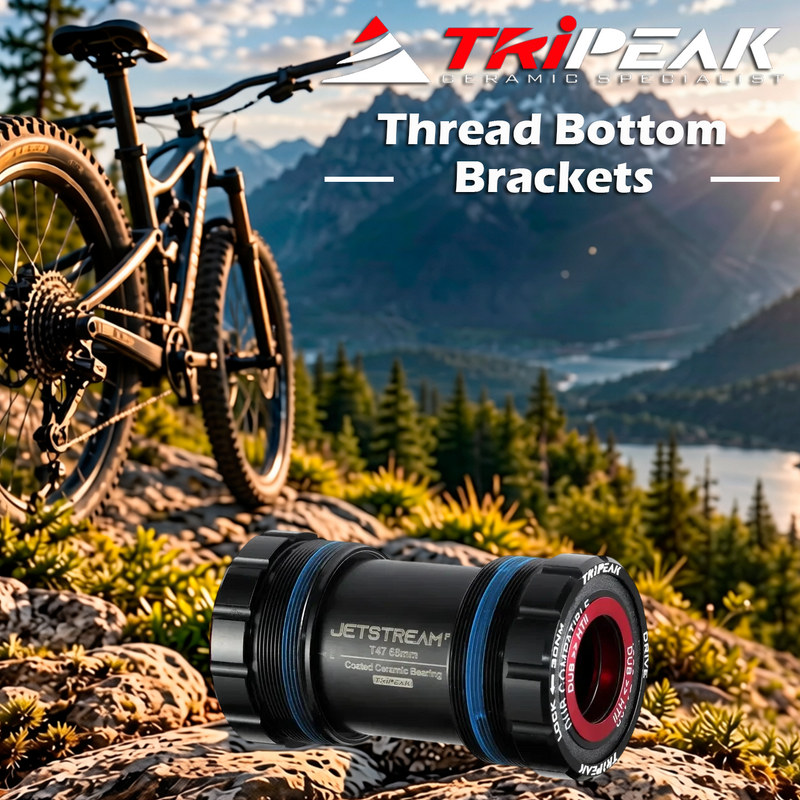 TriPeak Thread Bottom Brackets T47, 68/73mm (Road), 3-in-1 core system, ceramic, TRiPEAK Tool Required