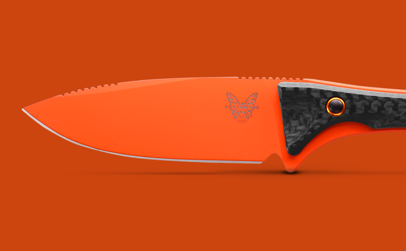 Benchmade Altitude 3.08" Fixed Blade Carbon Fiber Handle Orange Cerakote CPM-S90V 15201OR Knife