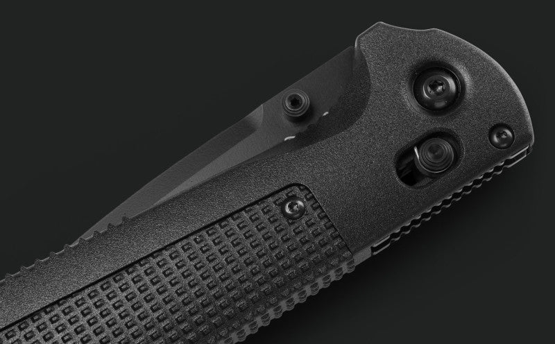 Benchmade Redoubt Black Grivory 3.55" Plain Edge Drop-Point Folding Pocket Knife (430BK-02)
