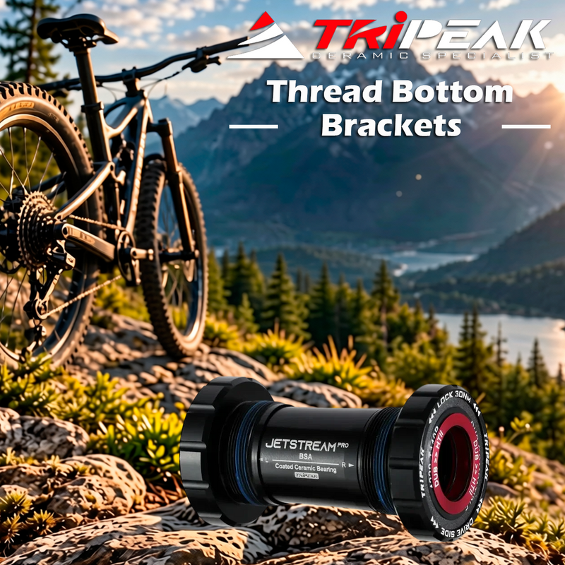 TriPeak Thread Bottom Brackets BSA, 3-in-1 Core System, Ceramic, Shimano Standard Tool Required
