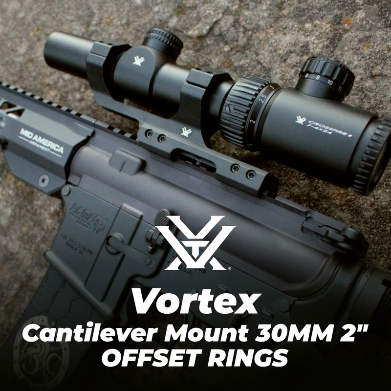 Vortex Optics Strike Eagle 1-8x24 FFP Riflescope EBR-8 (MOA) Reticle 30mm Tube and Sport Cantilever 30mm Mount 2-Inch Offset (BNDL-SE1801-CM202)