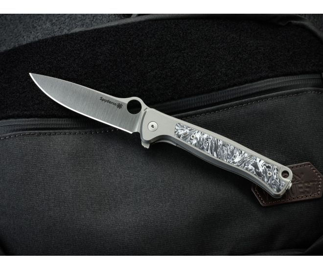 Spyderco Slym R.I.L. Titanium M390 3.42" Plain Edge Folding Pocket Knife (C271TIP)