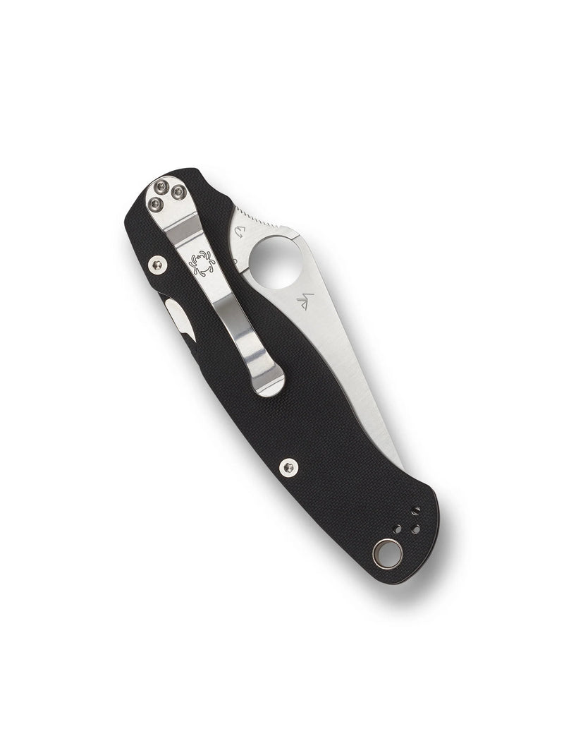 Spyderco ParaMilitary 2 G-10 Black 3.45" Plain Edge Folding Pocket Knife (C81GP2)