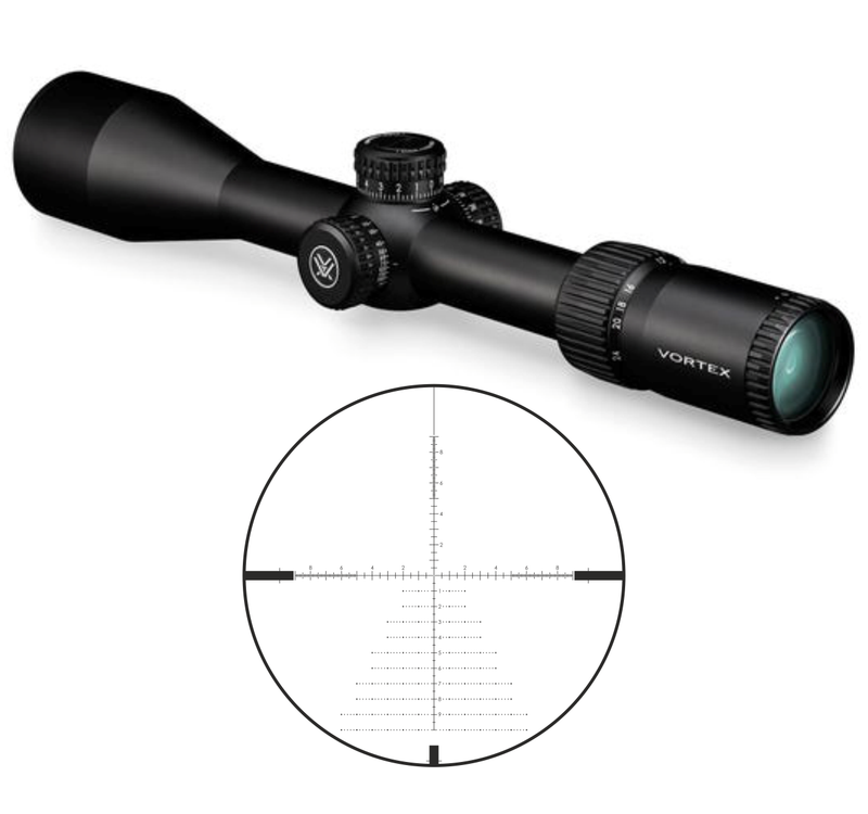 Vortex Optics Diamondback Tactical 6-24x50 EBR-2C (MOA) 30mm Tube Riflescope ( DBK-10028) with 30mm High Rings (1.18in) Set and Free Black Camo Hat Bundle