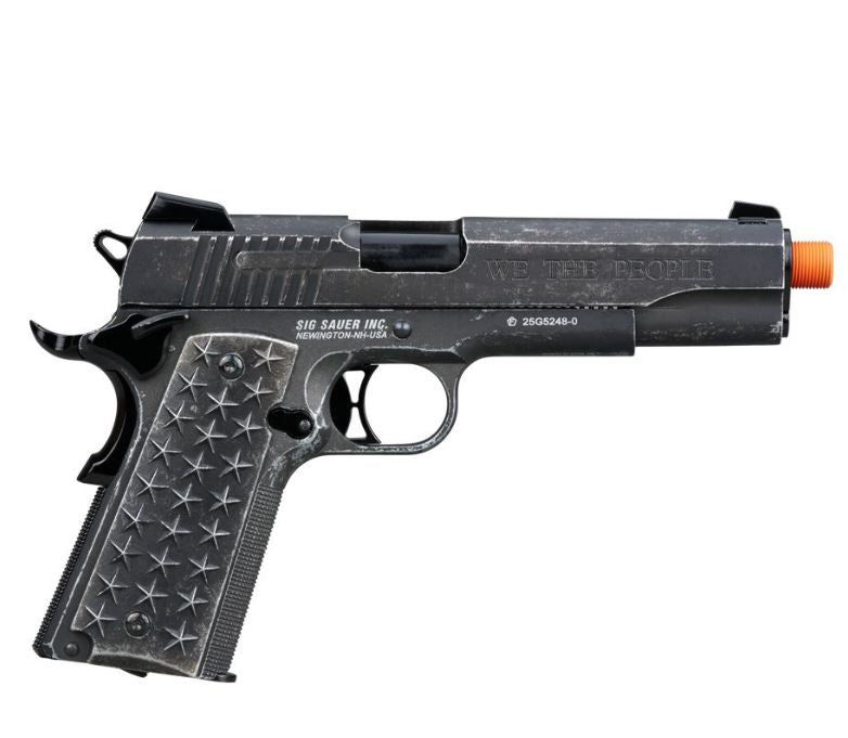 Sig Sauer Proforce 1911 We The People AirSoft Pistol, Semi-Auto 6mm CO2 Black (AIR-PF-1911WTP)