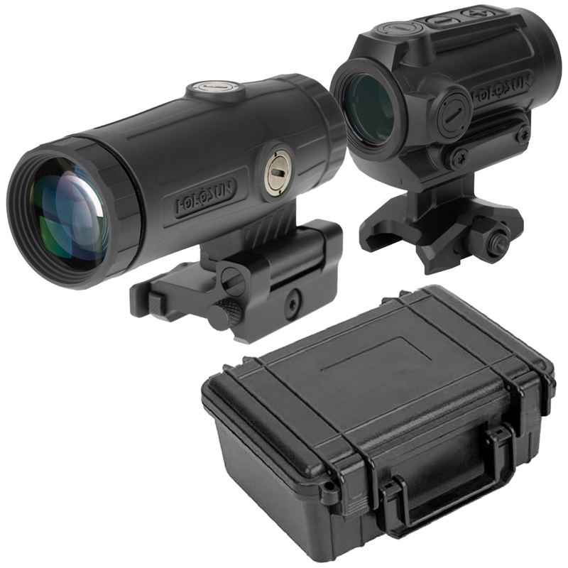 Holosun ARO 2 MOA Red Dot Sight (ARO-RD2) and Holosun HM3X 3x Mangifier (HM3X) with Hard Case (ARO-RD2-&-HM3X)