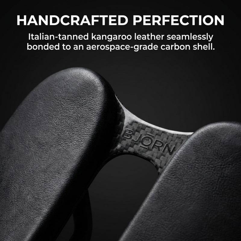Bjorn Cycles Premium Kangaroo Leather Carbon Bicycle Saddle Divan