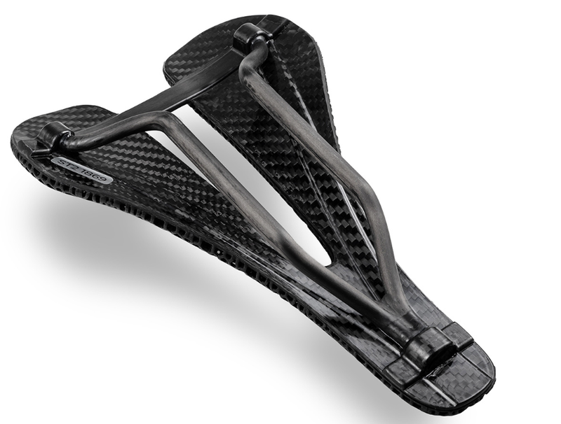 Bjorn Cycles Carbon Bicycle Short-Nose Saddle with 3D-Printed Pad Kort 143 mm