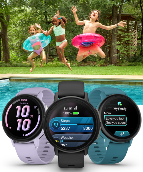 Garmin Bounce 2 Kids Smartwatch with LTE – Two-Way Calling, Text Messaging, Real-Time GPS Tracking, Swim-Friendly AMOLED Display, Music with Wearable4U Bundle