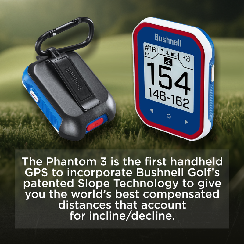 Bushnell Phantom 3 Slope GPS Golf with Slope Technology, Touchscreen, Magnetic Cart Mount, Wearable4U