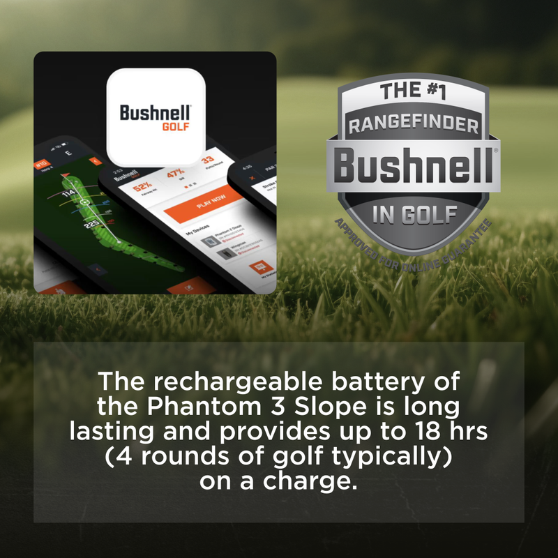 Bushnell Phantom 3 Slope GPS Golf with Slope Technology, Touchscreen, Magnetic Cart Mount, Wearable4U