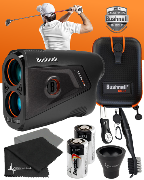 Bushnell Golf Tour V7 Shift Laser Rangefinder with Tour Trusted Slope Technology, Dual Color Display w/ Wearable4U Bundle