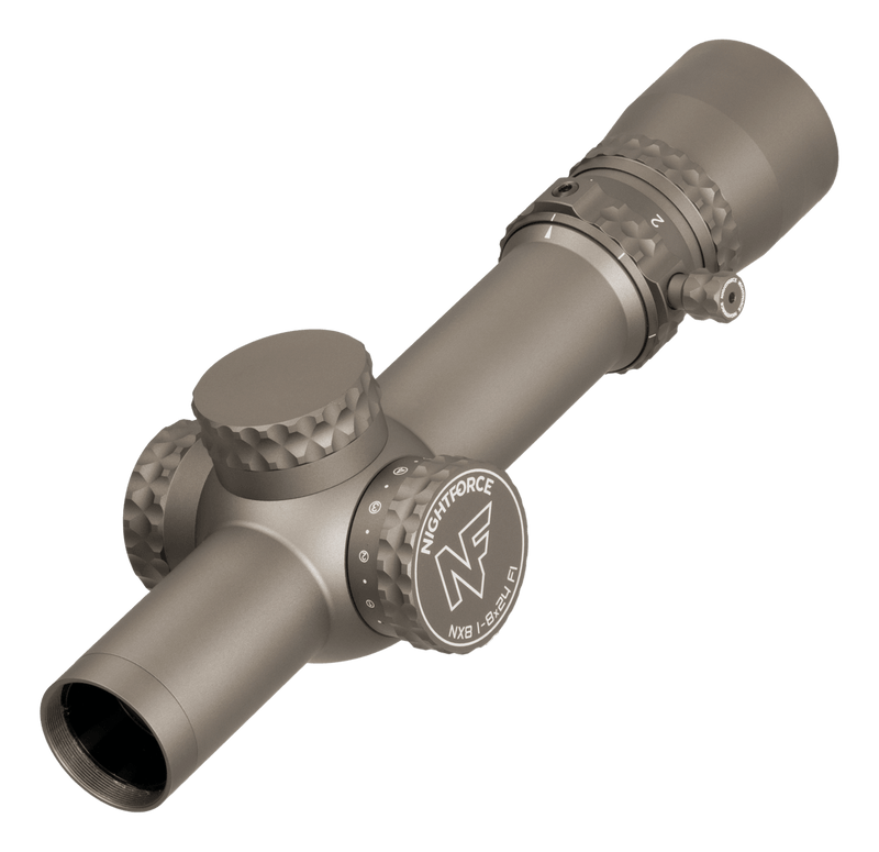 Nightforce NX8 1-8x24mm F1 Capped FC-DMx FFP Dark Earth Riflescope (C663)