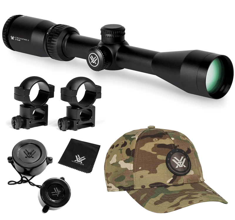 Vortex Optics Crossfire II Second Focal Plane 3-9X40 V-Plex (MOA) Reticle 1 inch Tube Riflescope with Wearable4U Bundle