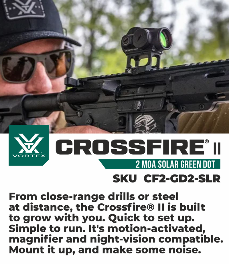 Vortex Optics Crossfire II 2 MOA Solar Green Dot (CF2-GD2-SLR)