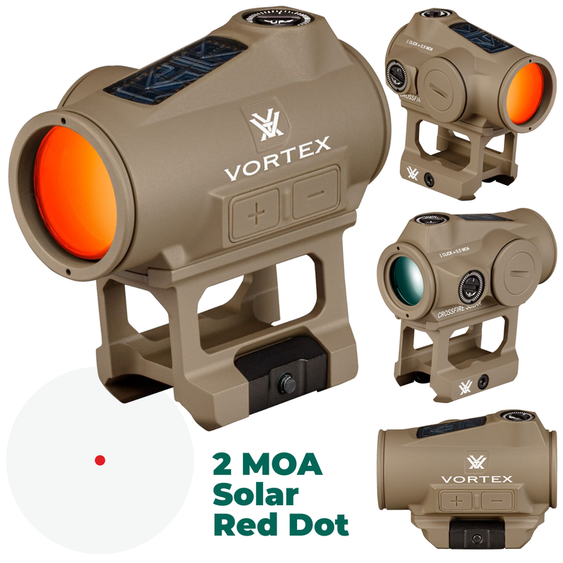 Vortex Optics Crossfire II 2 MOA Solar Red Dot Tan (CF2-RD2-SLR-T)