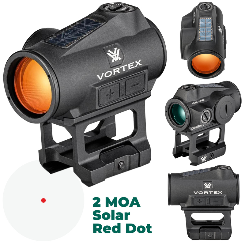 Vortex Optics Crossfire II 2 MOA Solar Red Dot Black (CF2-RD2-SLR)