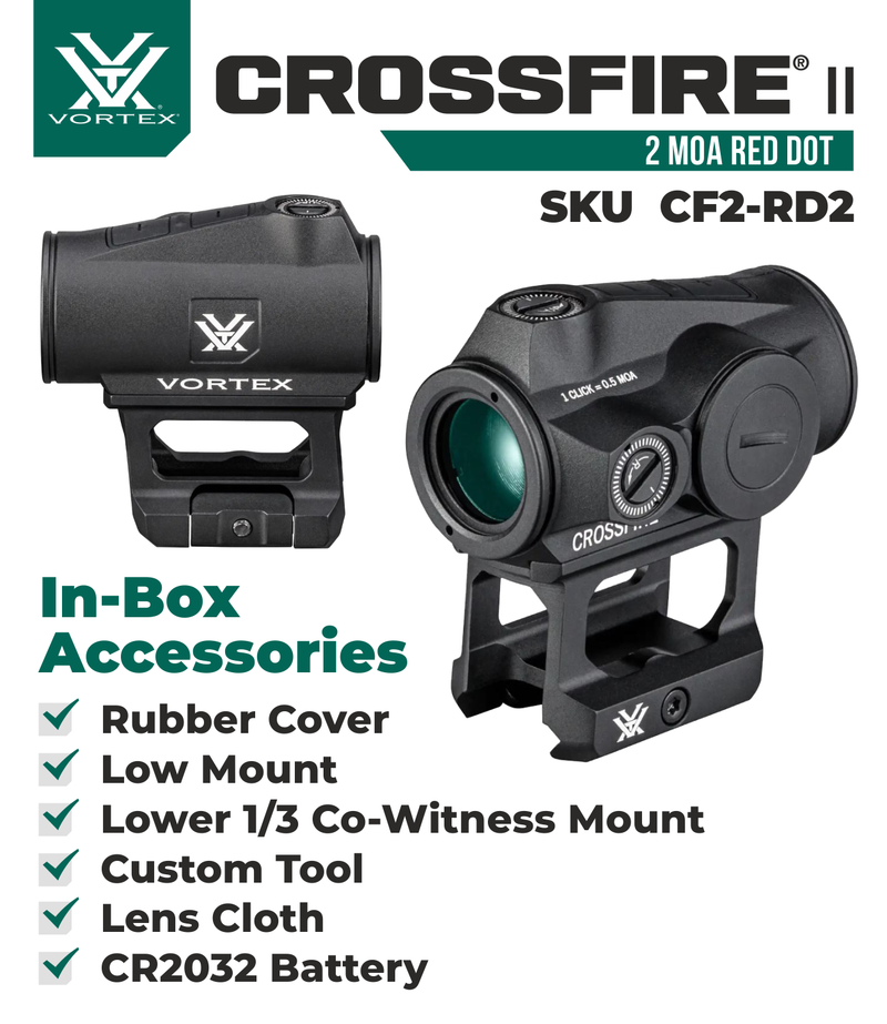 Vortex Optics Crossfire II 2 MOA Red Dot (CF2-RD2)