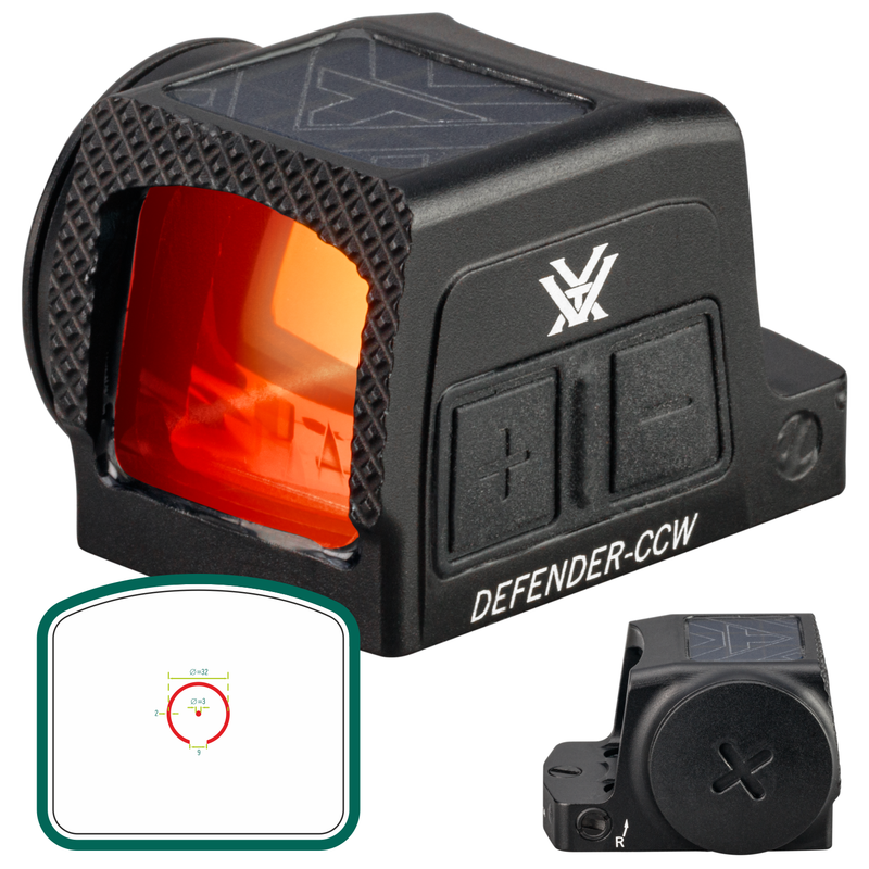 Vortex Optics Defender-CCW Enclosed Solar 3 MOA Dot / 32 MOA Circle Micro Red Dot (DFCCW-MRD3-E)