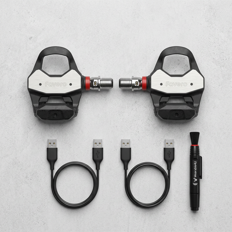 Favero Assioma PRO RL-1/RL-2 Single/Double Side Look Keo Compatible Power Meter Pedals, Easy-to-Transfer, Cycling Dynamics w/ Wearable4U Bundle