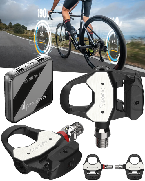 Favero Assioma PRO RL-1/RL-2 Single/Double Side Look Keo Compatible Power Meter Pedals, Easy-to-Transfer, Cycling Dynamics w/ Wearable4U Bundle